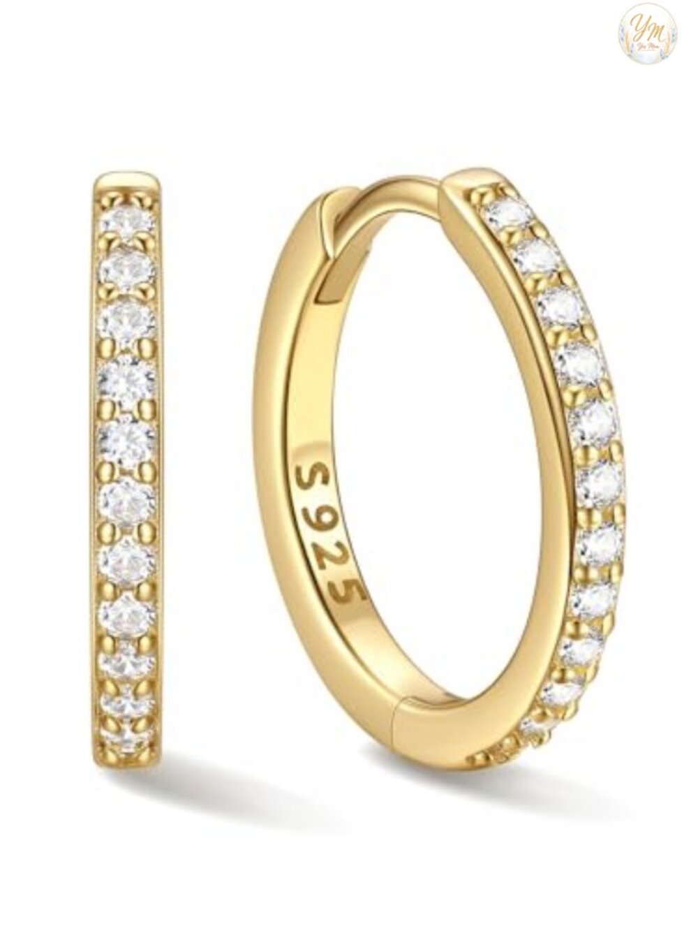 925 Sterling Silver Small Hoop Earrings for Women Hypoallergenic CZ